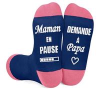 Regalo Maman Noel Original Utile, Calcetines Mujer 39 42 Fantasía Algodón, Calcetines Rigolotes Mujer Calcetines Humor Idee Regalo Mujer Abuela Cumpleaños Maman Fete des Meres, rosa, Talla única