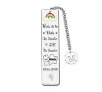 Regalo Marcadores de Libros con Inicial del Nombre 26 letras Marcadores De Libros Sobrina Amigo Hijo Hija Regalos Mujeres Hombres Marcadores Regalo Marcadores Graduación Inspirador (M)