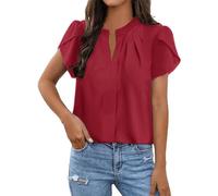 Regalo Mujer 50 Años Camiseta Ajustada De Gasa con Manga De Volantes Informal De Manga Corta para Mujer Camisa Cuadros Mujer Camisetas Deporte Mujer Manga Larga Top Tirantes Mu Jersey Rayas Ofertas