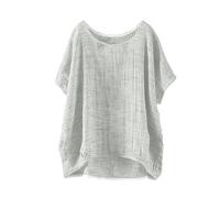 Regalo Mujer 50 Años Top De Lino Suelto Informal Liso De Manga Corta De Verano para Mujer Camisas Largas De Mujer Camiseta Elegante Mujer Top Fiesta Mujer Manga Larga Blusa Ma Camiseta Mama Ofertas