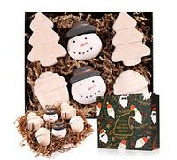 Regalo Mujer Navidad, Body & Earth Bombas de Baño Espuma Set Regalo Mujer 6 Piezas Aroma de Lavanda, Rosa y Vainilla Set Sal de Baño en Forma de Figura de Nieve Kit de Burbujas de Baño, Bolas de Baño