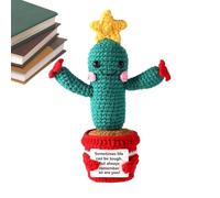 Regalo: muñecas de felpa de ganchillo, muñeca de animación de punto, apoyo emocional de ganchillo con mensaje positivo para habitación y dormitorio