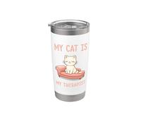 Regalo "My Cat Is My Therapist" para los amantes de los gatitos Vaso térmico de acero inoxidable de doble pared