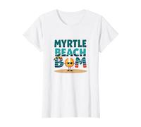 Regalo Myrtle Beach Bum Vacation Sun Fun para Amantes de la Playa Camiseta, Mujer, Blanco, M