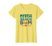 Regalo Myrtle Beach Bum Vacation Sun Fun para Amantes de la Playa Camiseta, Mujer, Limón, XS