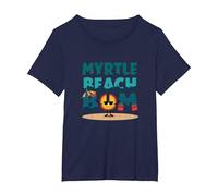 Regalo Myrtle Beach Bum Vacation Sun Fun para Amantes de la Playa Camiseta, Mujer Tallas Grandes, Azul Marino, 6XL Grande