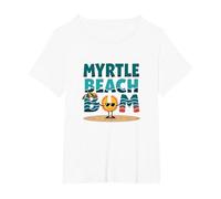 Regalo Myrtle Beach Bum Vacation Sun Fun para Amantes de la Playa Camiseta, Mujer Tallas Grandes, Blanco, 4XL Grande