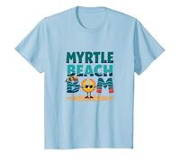 Regalo Myrtle Beach Bum Vacation Sun Fun para Amantes de la Playa Camiseta, Niños, Azul Bebé, 3 años