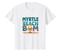 Regalo Myrtle Beach Bum Vacation Sun Fun para Amantes de la Playa Camiseta, Niños, Blanco, 3 años