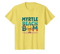 Regalo Myrtle Beach Bum Vacation Sun Fun para Amantes de la Playa Camiseta, Niños, Limón, 6 años