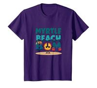 Regalo Myrtle Beach Bum Vacation Sun Fun para Amantes de la Playa Camiseta, Niños, Morado, 6 años