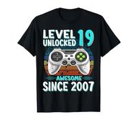 Regalo Nino 19 Anos Level 19 Unlocked 2007 19 Year Old Gift Camiseta