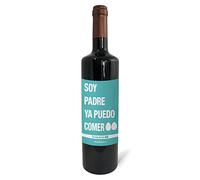 Regalo original. Botella de vino tinto Soy Padre ya puedo comer huevos. 75cl.