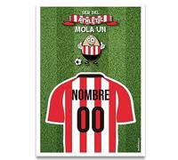 Regalo original tarjeta lamina de felicitacion personalizada con tu texto. Ser del Athletic mola un huevo. Personaliza con el nombre y el numero que tu quieras. Tamaño A-4