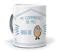 Regalo Original. Taza Mi compañero de Piso Mola un Huevo. Cerámica AAA - 350 ml.