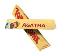 Regalo Original - Toblerone Gigante Personalizable 360g - Chocolate Suizo con Leche y Almendras - Añade Nombre o Texto con Diseño de Gaspar - Regalo Personalizado para Reyes Magos o Navidad