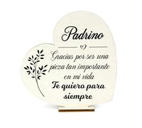 Regalo Padrino, Placa de Madera Corazón, Quieres Ser Mi Padrino, Regalo Padrino Navidad Regalos, Regalo para Padrino, Regalos para Padrinos de Bautizo, Regalo Padrinos Bautizo, Regalos Cumpleaños