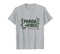 Regalo Panda Vibes Bamboo Forest Zen para Amantes de los Animales Camiseta, Hombre, Gris Jaspeado, XL