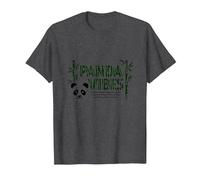 Regalo Panda Vibes Bamboo Forest Zen para Amantes de los Animales Camiseta, Hombre, Jaspeado Oscuro, L