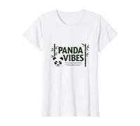Regalo Panda Vibes Bamboo Forest Zen para Amantes de los Animales Camiseta, Mujer, Blanco, L