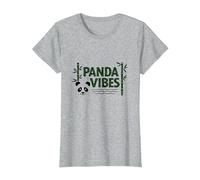 Regalo Panda Vibes Bamboo Forest Zen para Amantes de los Animales Camiseta, Mujer, Gris Jaspeado, XL