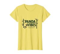 Regalo Panda Vibes Bamboo Forest Zen para Amantes de los Animales Camiseta, Mujer, Limón, S