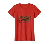 Regalo Panda Vibes Bamboo Forest Zen para Amantes de los Animales Camiseta, Mujer, Rojo, M
