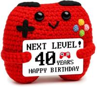 Regalo para 40 cumpleaños hombre mujer, controlador de juego de ganchillo, regalo de cumpleaños, amuleto de la suerte, regalo para amigos, colegas, mujeres, hombres, mamá, abuelo, hermana (40)