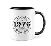 Regalo para 50 cumpleaños para mujer, taza de cerámica vintage 1976, regalos para esposa, madre, empleado, novio, mejor amiga, esposa, hermana, colega, 350 ml