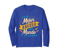 Regalo para Abuelos Camisetas Soy el Mejor Abuelo y lo Sabes Manga Larga, Unisex para Adultos, Azul Real, XL