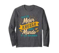 Regalo para Abuelos Camisetas Soy el Mejor Abuelo y lo Sabes Manga Larga, Unisex para Adultos, Jaspeado Oscuro, XXL