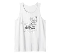 Regalo para Amante de Las gallinas Just Let Them Free Range Camiseta sin Mangas