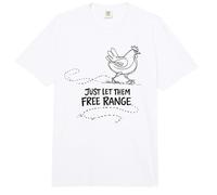 Regalo para Amante de Las gallinas Just Let Them Free Range Comfort Colors Adult Heavyweight T-Shirt