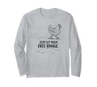 Regalo para Amante de Las gallinas Just Let Them Free Range Manga Larga