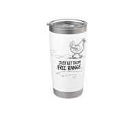 Regalo para amante de las gallinas Just Let Them Free Range Vaso térmico de acero inoxidable de doble pared