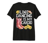 Regalo para Amantes de la música Country de Line Dancing Is My Cardio Dancer Camiseta Premium
