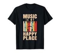 Regalo para Amantes de la música Music Is My Happy Place para DJ de EDM Camiseta