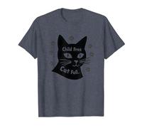 Regalo para Amantes de los Gatos, sin Hijos, sin Hijos Camiseta, Hombre, Azul Jaspeado, 6XL