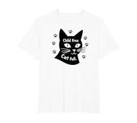 Regalo para Amantes de los Gatos, sin Hijos, sin Hijos Camiseta, Hombre Tallas Grandes, Blanco, 3X Alto