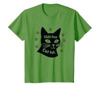 Regalo para Amantes de los Gatos, sin Hijos, sin Hijos Camiseta, Niños, Hierba, 6 años