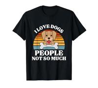 Regalo para Amantes de los Perros I Love Dogs People Not So Much Funny Dog Camiseta gráfica económica, Hombre, Negro, XL