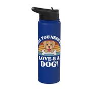 Regalo para amantes de los perros, todo lo que necesitas es amor y un perro lindo Stainless Steel Insulated Water Bottle