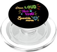 Regalo para animadoras Cheer Cheer Loud Shine Bright PopSockets PopGrip para MagSafe