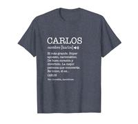 Regalo para Carlos con Nombre Divertido Significado Hombres Camiseta, Hombre, Azul Jaspeado, 6XL
