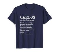 Regalo para Carlos con Nombre Divertido Significado Hombres Camiseta, Hombre, Azul Marino, 6XL