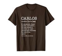 Regalo para Carlos con Nombre Divertido Significado Hombres Camiseta, Hombre, Marrón, 3XL