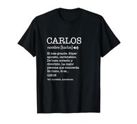 Regalo para Carlos con Nombre Divertido Significado Hombres Camiseta, Hombre, Negro, 5XL