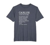 Regalo para Carlos con Nombre Divertido Significado Hombres Camiseta, Hombre Tallas Grandes, Azul Jaspeado, 5X Alto