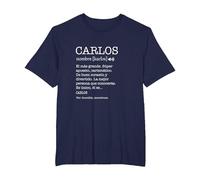 Regalo para Carlos con Nombre Divertido Significado Hombres Camiseta, Hombre Tallas Grandes, Azul Marino, 5X Alto