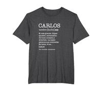 Regalo para Carlos con Nombre Divertido Significado Hombres Camiseta, Hombre Tallas Grandes, Jaspeado Oscuro, 5X Alto